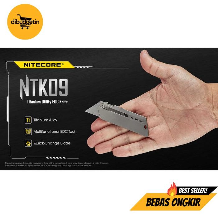 

NITECORE Pisau Cutter Quick Change Blade Utility Knife Titanium Alloy - NTK09
