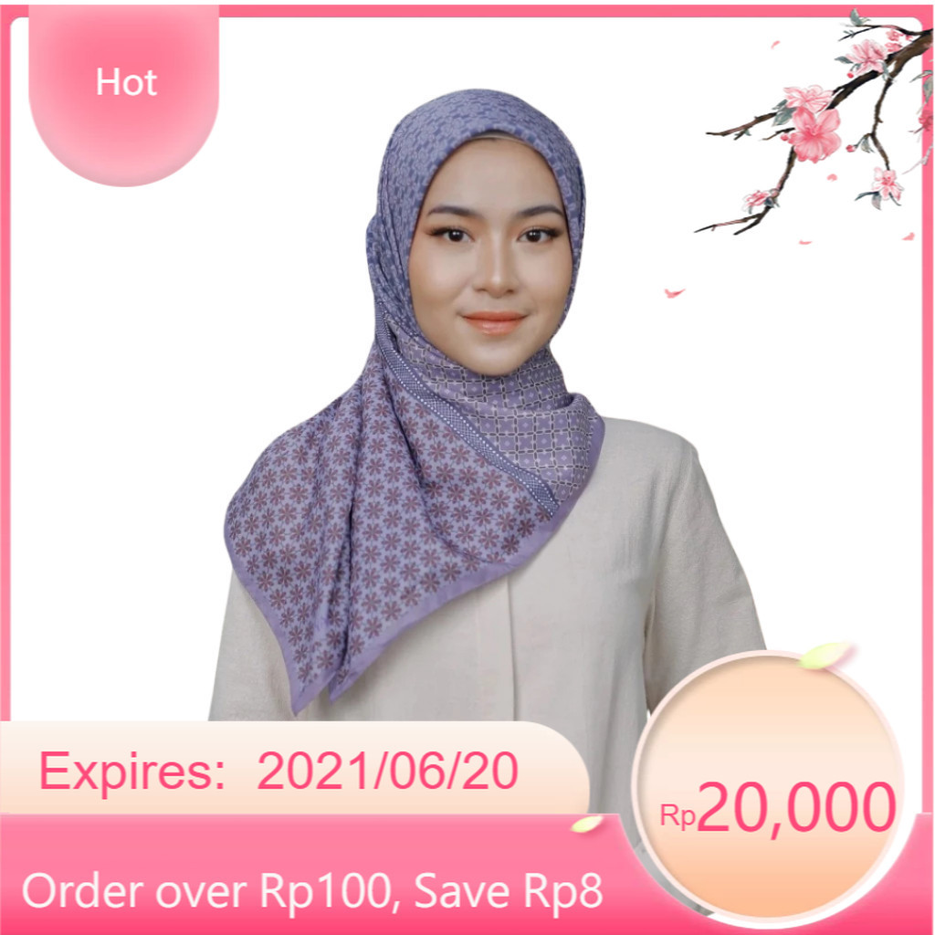 CUCI GUDANG AURENXA SCRAFT ZOYA - Kerudung Hijab Segi Empat Scarves Motif Voal Printing Promo Diskon