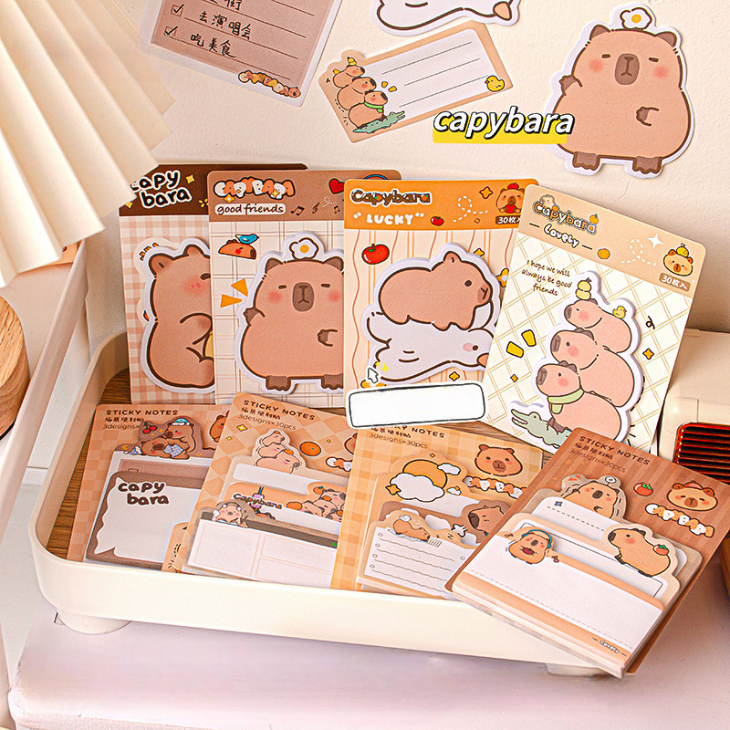 

davedesign #ST155 STICKY NOTE 3 IN 1 SET CAPYBARA PANDA IMPORT MEMO NOTE TEMPEL MINI PREMIUM DIALOG KARAKTER LUCU MEMOPAD PESAN KOREA