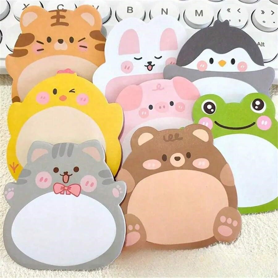 

Kawaii Cartoon Small Animal Special-shaped Sticky Notes Office Simple Shape Creative Sticky Notes Cute Colorful Note Paper