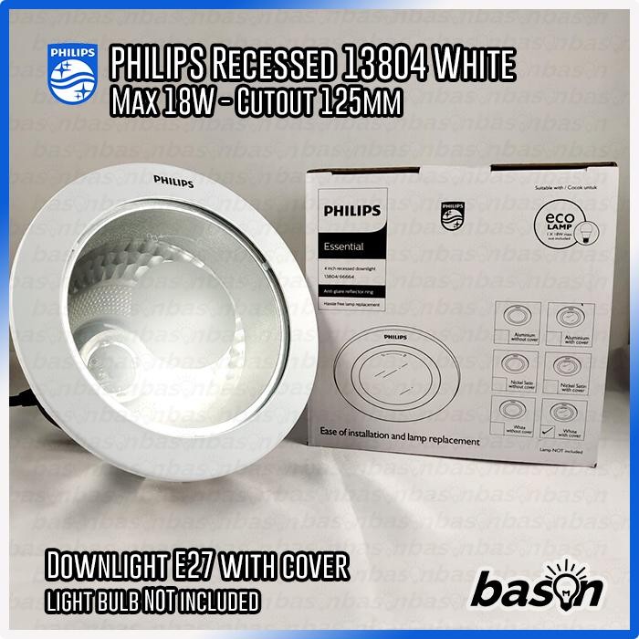 PHILIPS DOWNLIGHT 13804 Glass Recessed | Rumah Lampu 4" dengan Kaca - Putih