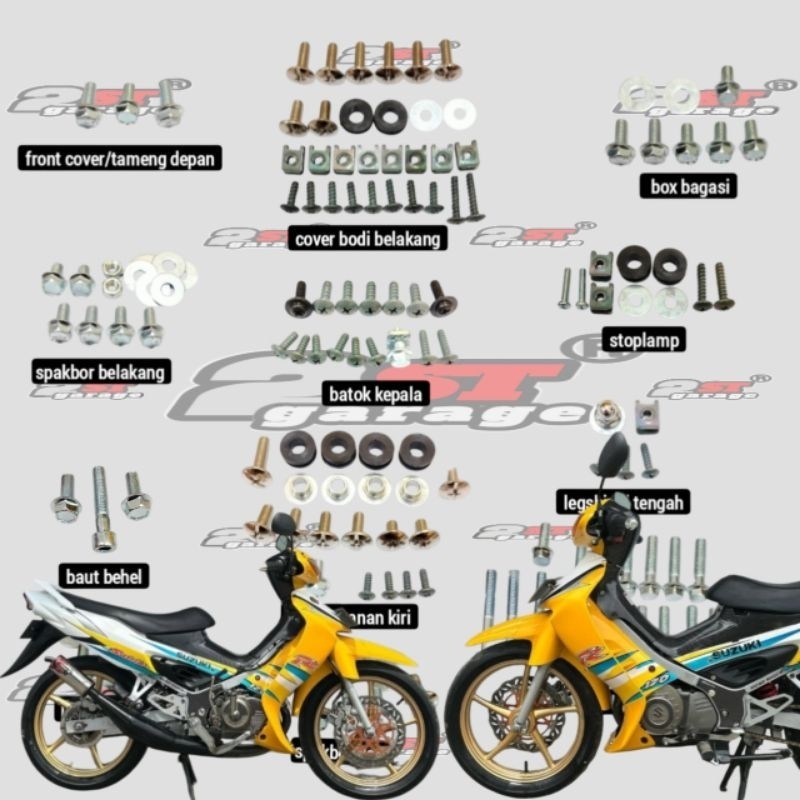 COD Baut Suzuki Satria Hiu Satria 2 Tak Full Set /Baut body satria 2 tak/ Baut Satria Hiu LSCM Satri