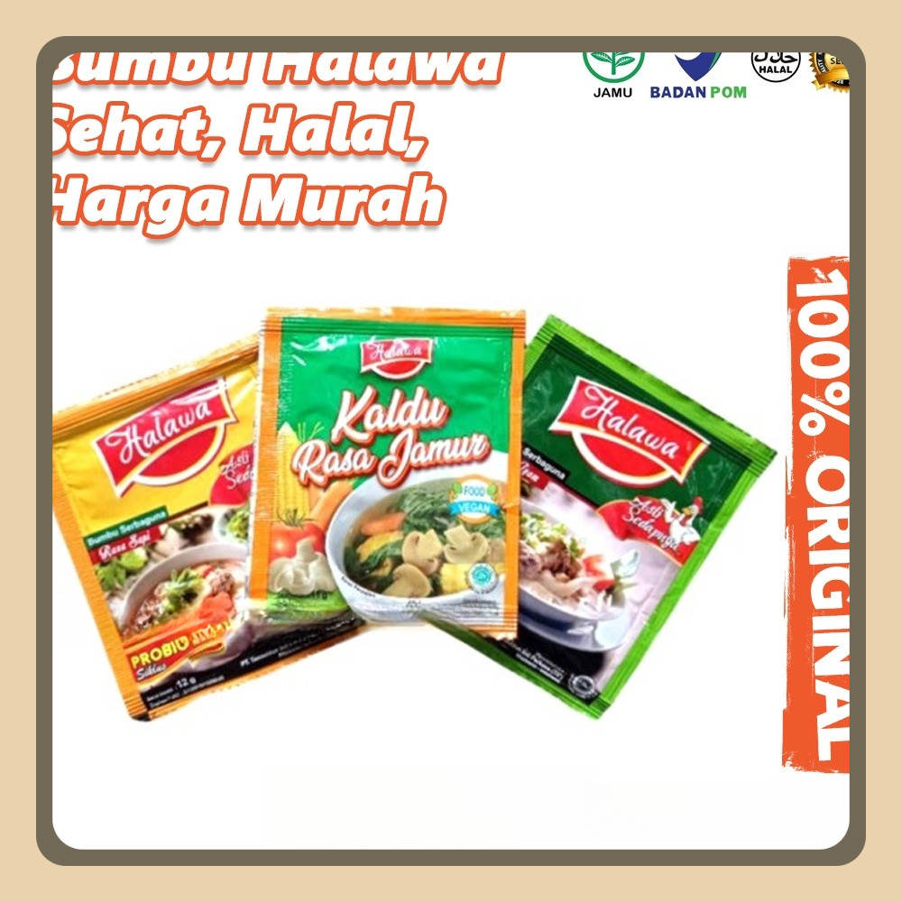 

HALAWA BUMBU MASAK 1 Renteng Organik - Halawa Kaldu Penyedap Rasa - Grosir Halawa Murah