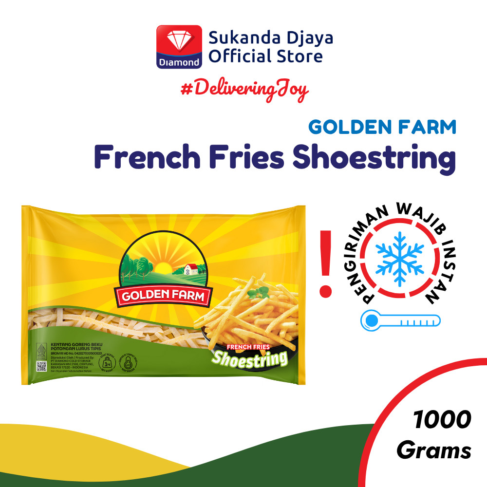 

Golden Farm Kentang Beku French Fries Frozen Shoestring 1 Kg