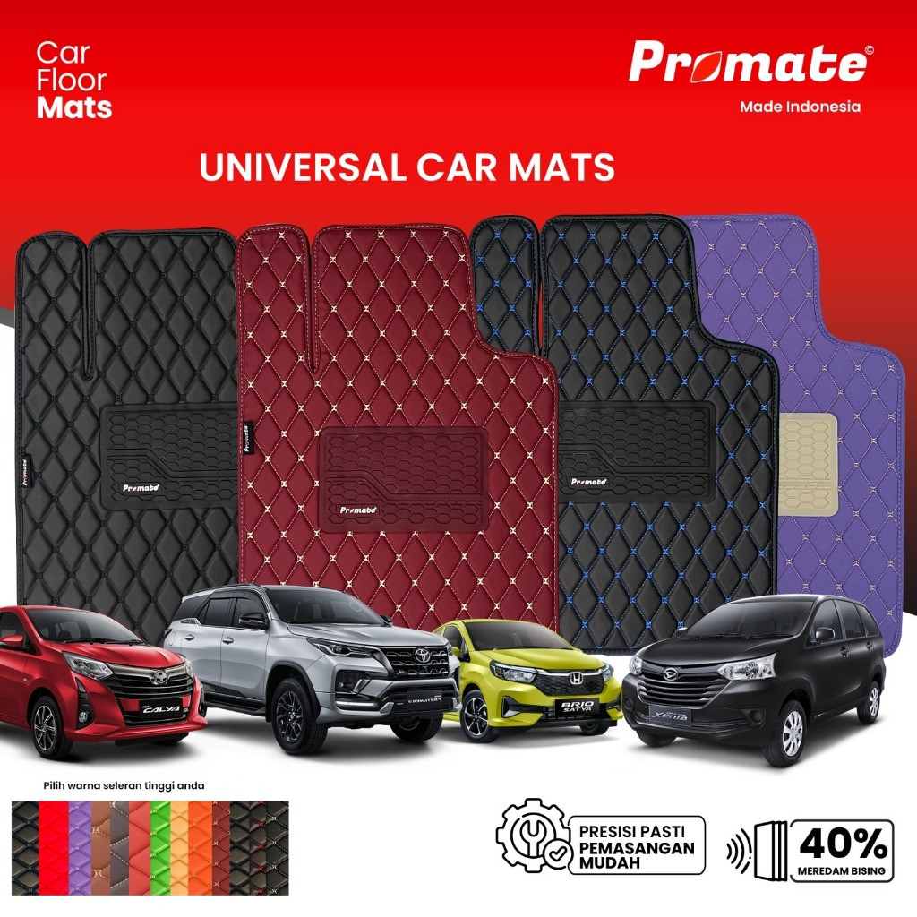 BIGGO PROMATE Karpet Mobil Premium Kulit Waterproof Universal 5 Pcs