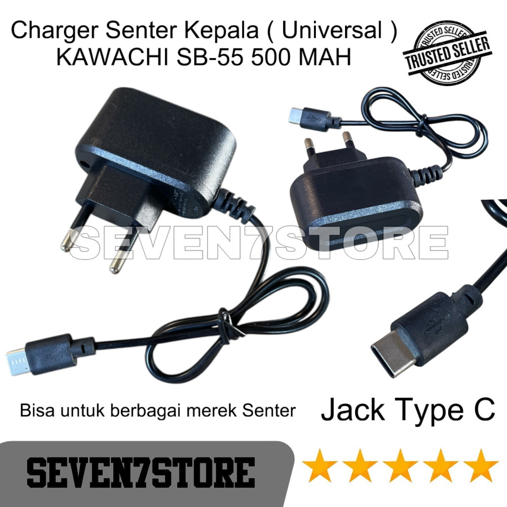 Charger Universal Senter Kepala TYPE-C CAS SENTER KEPALA KAWACHI SB-55 500Mah