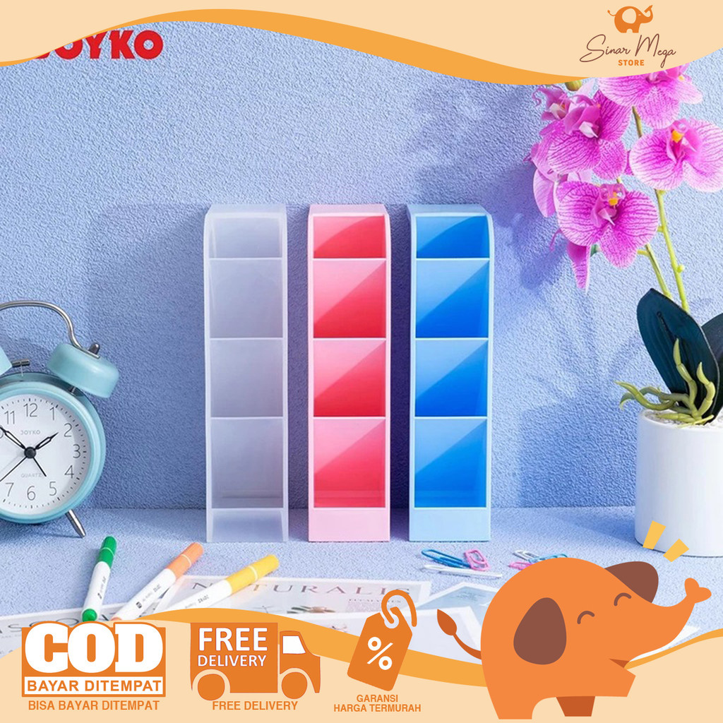 

JOYKO Desk Set DS-69CO Pen Holder - Tempat Penyimpanan Alat Tulis 4 Sekat Murah