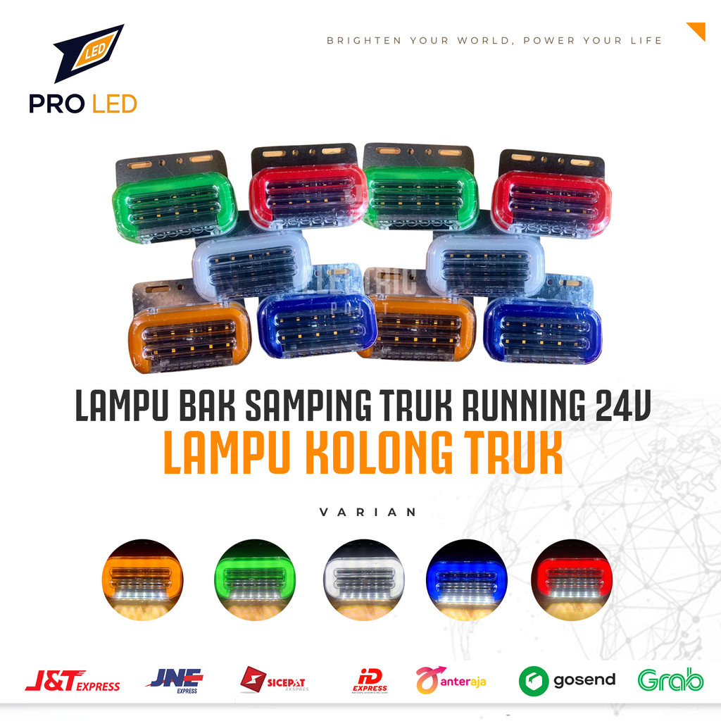 Led bak truk running 24V lampu samping kolong truk
