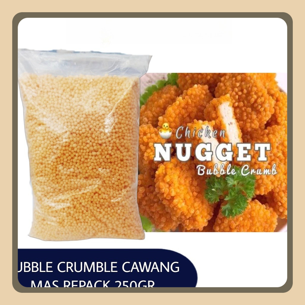 

BUBBLE CRUMB CAWANG MAS repack 250gr - Tepung roti crumble 250gr - Tepung nugget - rice crispy bubble crumb 250gr