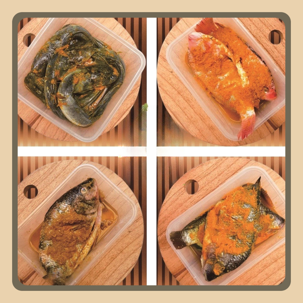 

Ikan Marinasi Bumbu Kuning Tinggal Goreng / Ikan Mas, Nila, Lele, Gurame / Ikan Segar