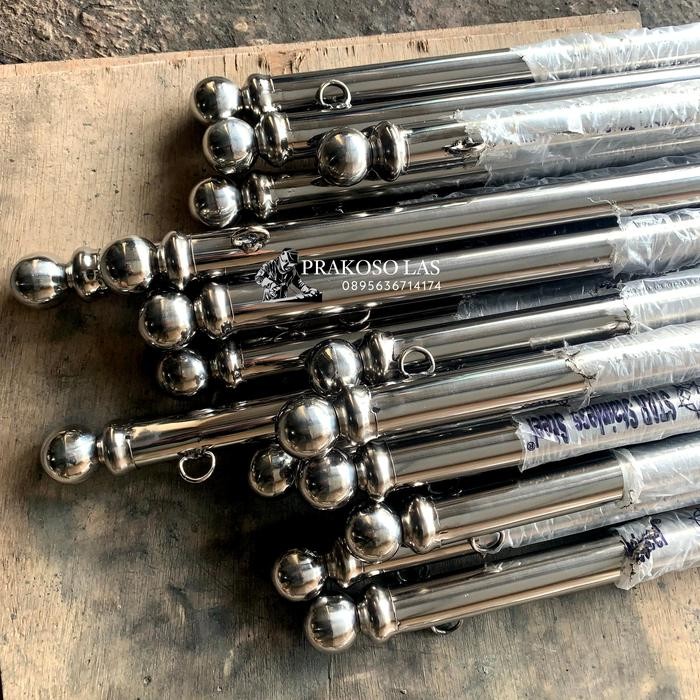 Tiang Bendera Stainless/Tiang Bendera Jalan/ Tiang Bendera Murah - 2 M Terlaris