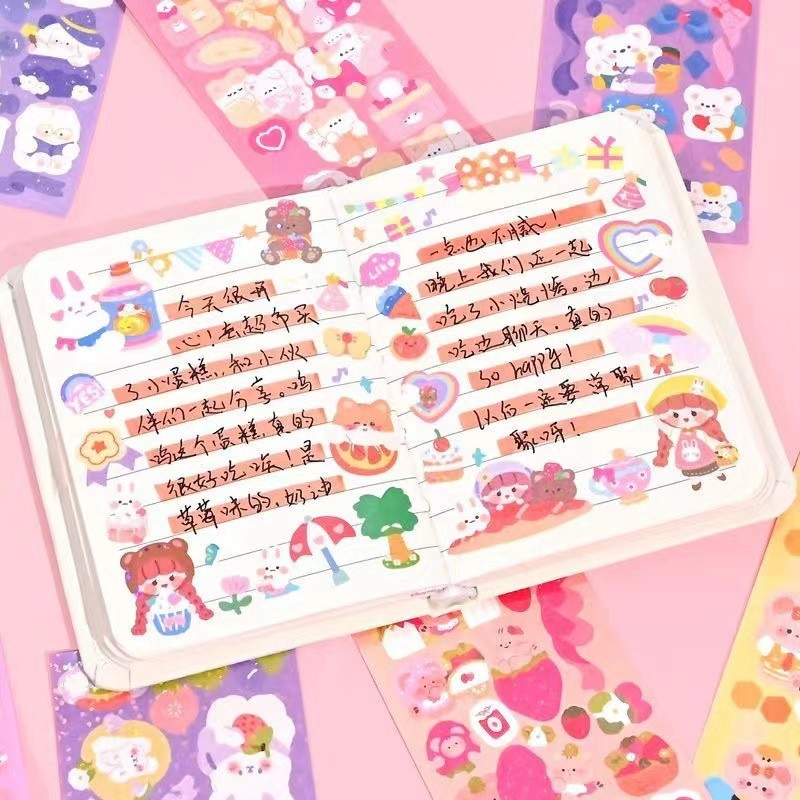

20Pcs/lot Kawaii Laser Cartoon Stickers for Kids Cute Stationary Decoration Art Stickers for Scrapbooking Journal Notebook DIY