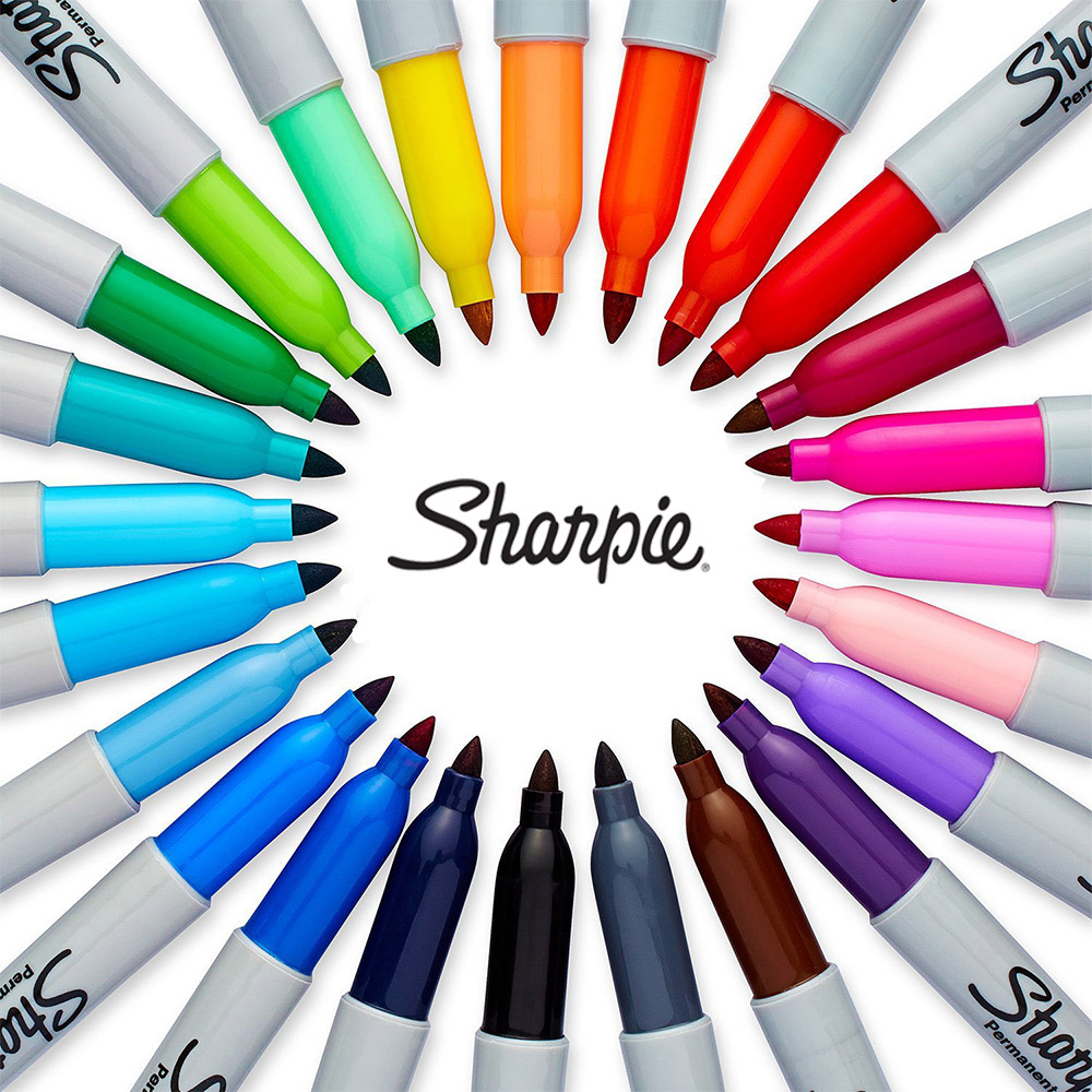 

12/24colors Sharpie Permanent Marker Pens Industrial Dust-Free Oil Based Marker 1.0mm Laboratory Pen Art Supplies Stationary
