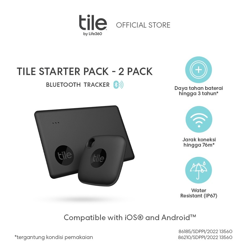 Tile Starter Pack - 2 Pack - Bluetooth Tracker / Pelacak Pintar