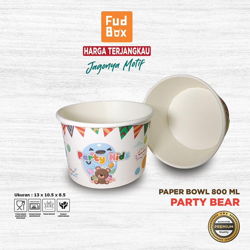 PROMO TERBATAS Rice Bowl / Paper Bowl 800 ml Tahan Panas Cocok Untuk Makanan Kuah Design Food Grade