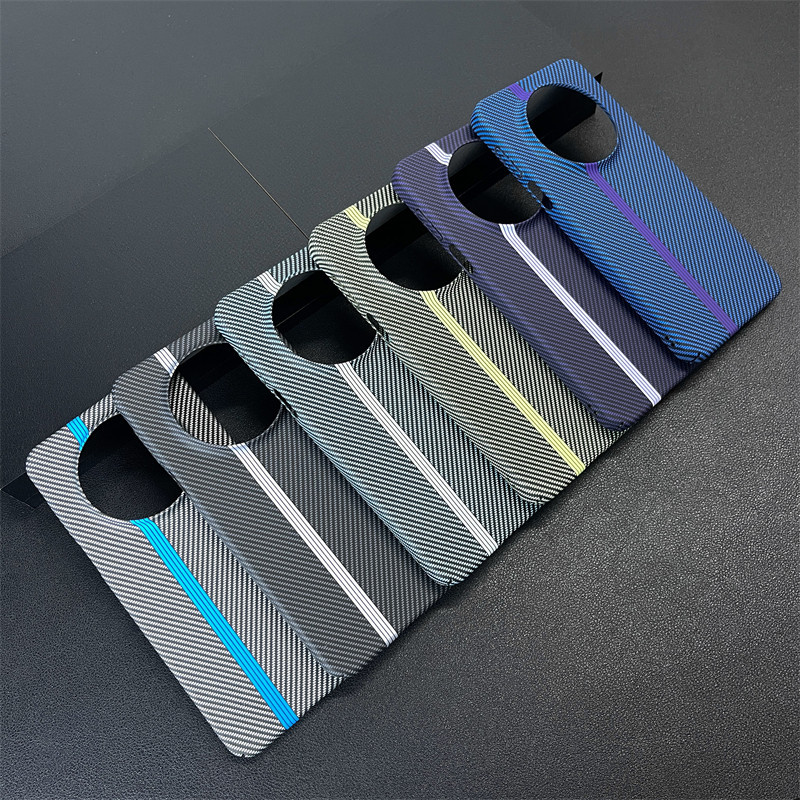 Kasus Telepon untuk Huawei Pura 70 Pro Plus P40 P50 P60 Pro P50e Serat Karbon Berpola Penutup Anti G