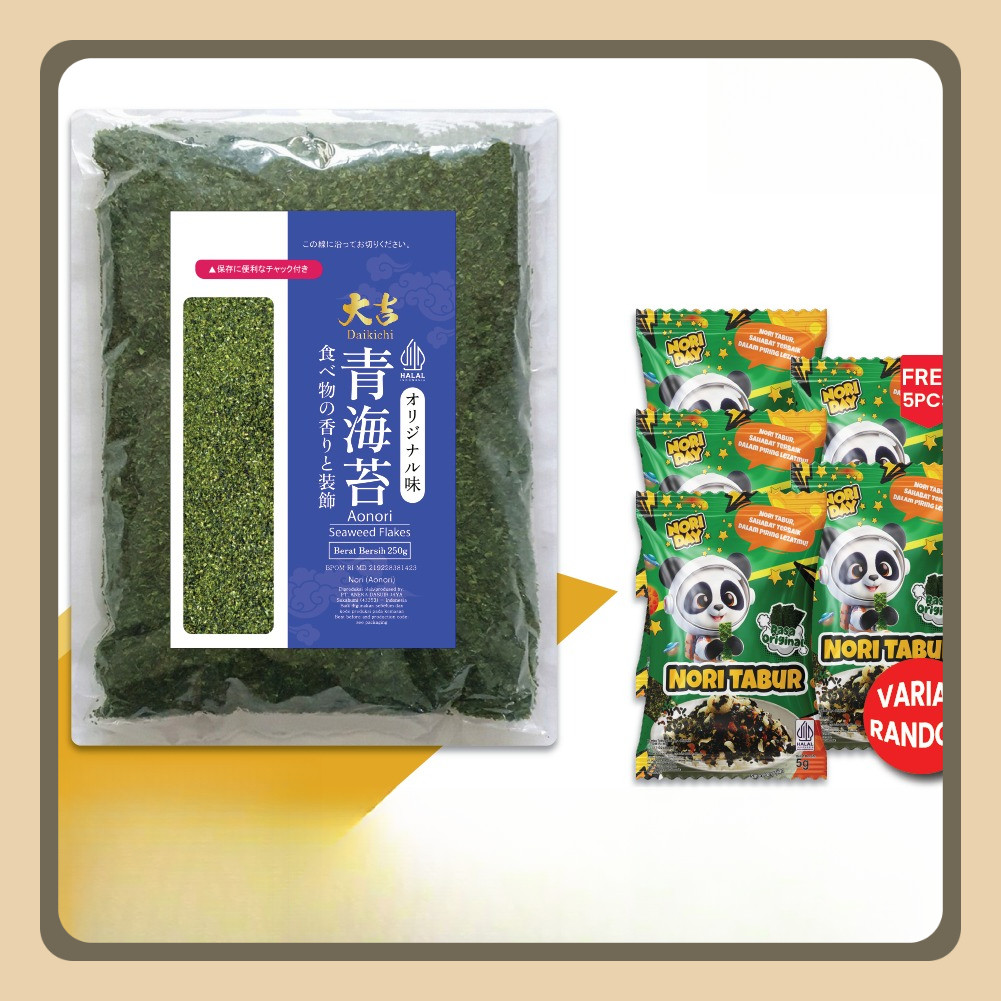

SBY. AONORI Bubuk Nori Halal 250g │Ao Nori Powder Import Taburan Takoyaki │ Seaweed Powder Mentai 250G