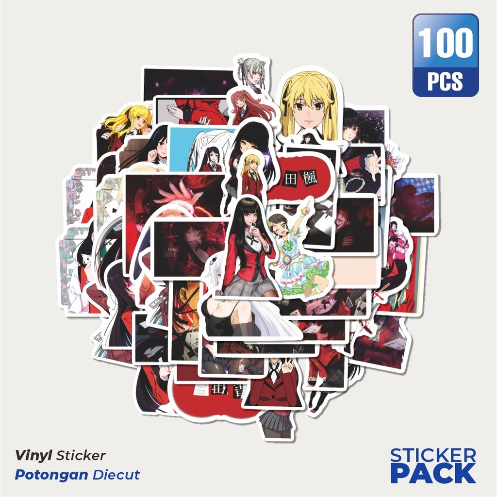 

Stiker Vinyl Sticker Anime Kakegurui Sticker Waterproof Aesthetic- Untuk Laptop, Motor, dan Helm - Paper Stationery Pack