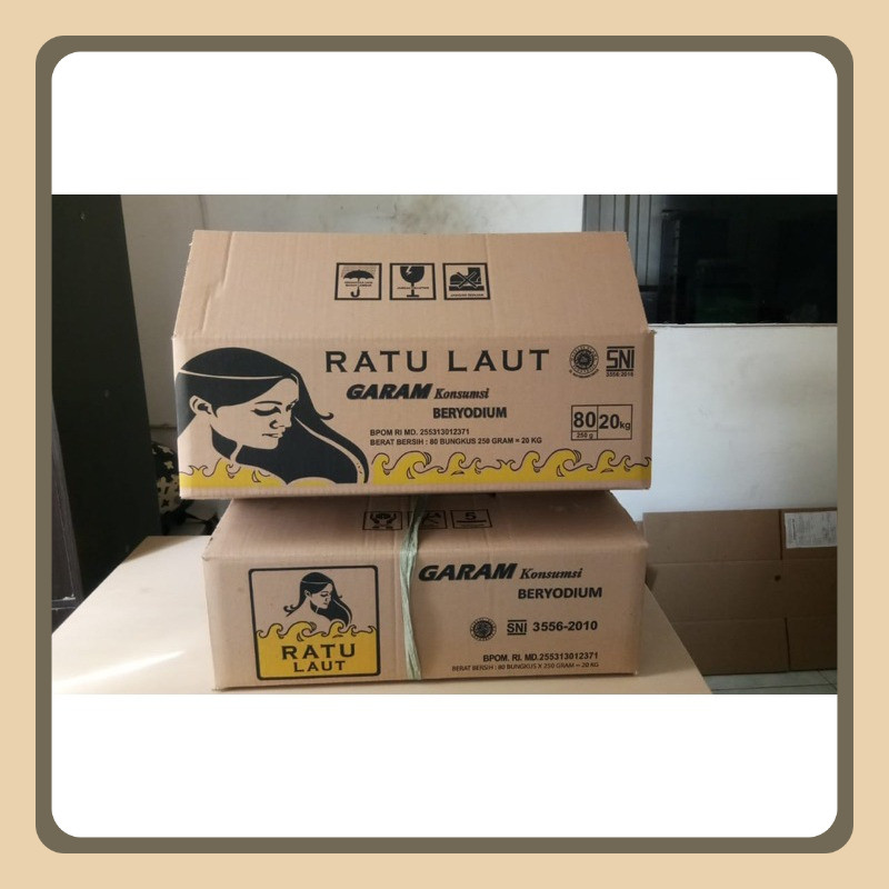 

KARDUS Garam cap Ratu Laut 4 BALL 250 gram (80 pcs) = 20 kg