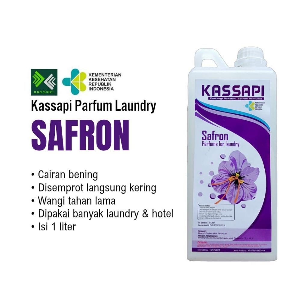 Kassapi Parfum Laundry Safron - Pewangi Laundry Kassapi Aroma Safrom 1 Liter
