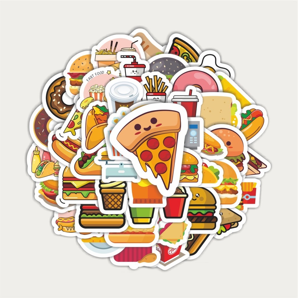 

Sticker Pack Sticker Kartun Makanan Hamburger Sticker | Sticker TUMBLR | Stiker LAPTOP KOPER HELM