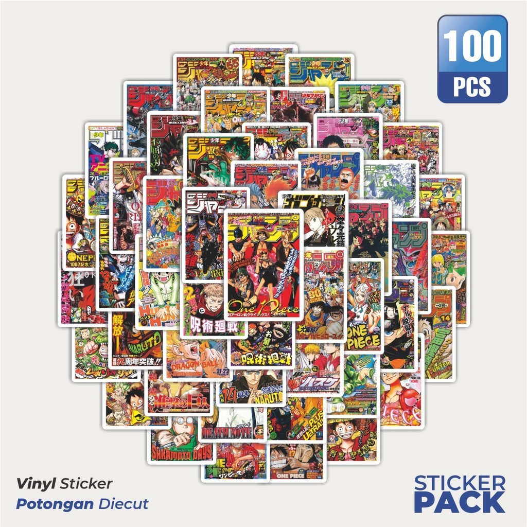 

Stiker Vinyl Stiker Shonen Manga Versi 1Waterproof Aesthetic- Untuk Laptop, Motor, dan Helm - Paper Stationery Pack