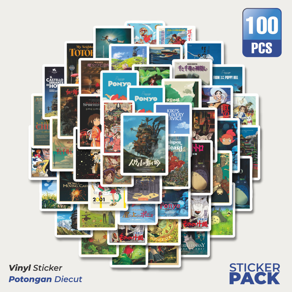 

Stiker Vinyl Stiker Poster Gambar Film Anime Hayao Miyazaki Retro Stiker Waterproof Aesthetic- Untuk Laptop, Motor, dan Helm - Paper Stationery Pack
