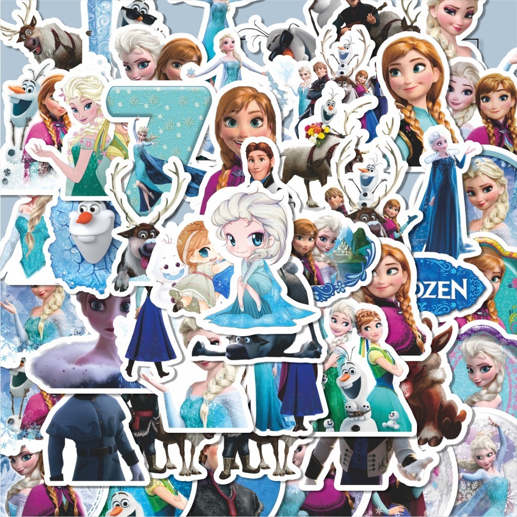 

100PCS Lucu Stiker Kartun Disney Frozen Stiker Aesthetic Stiker Anti Air Stikers Berperekat Waterproof sticker decal buat Motor Helm Buku Journal Koper Casing HP Laptop Botol Minum Hadiah anak