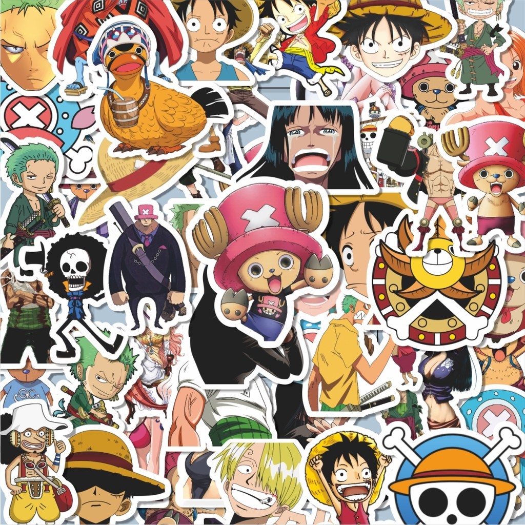 

100PCS Lucu Stiker Anime One Piece Versi 11 Stiker Aesthetic Stiker Anti Air Stikers Berperekat Waterproof sticker decal buat Motor Helm Buku Journal Koper Casing HP Laptop Botol Minum Hadiah anak
