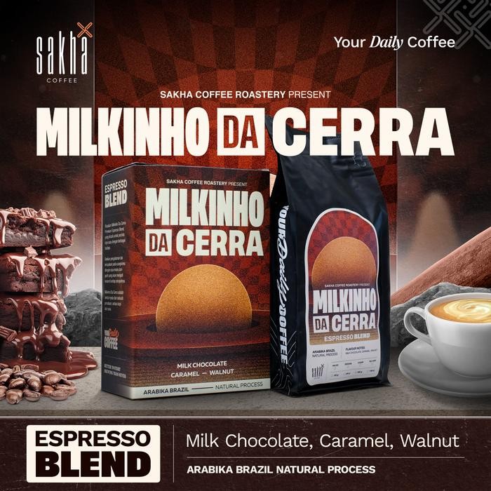 

JavaCoffee MILKINHO DA CERRA Kopi Espresso Full Arabica Biji Coffee Bubuk Murni Latte Cappuccino - Biji Kopi, 100gr