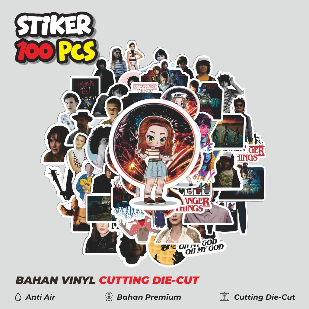 

Terbaru! 50 pcs Stiker ★ Stranger Things Dekorasi Lucu Kreatif untuk Notebook, Skateboard, HP