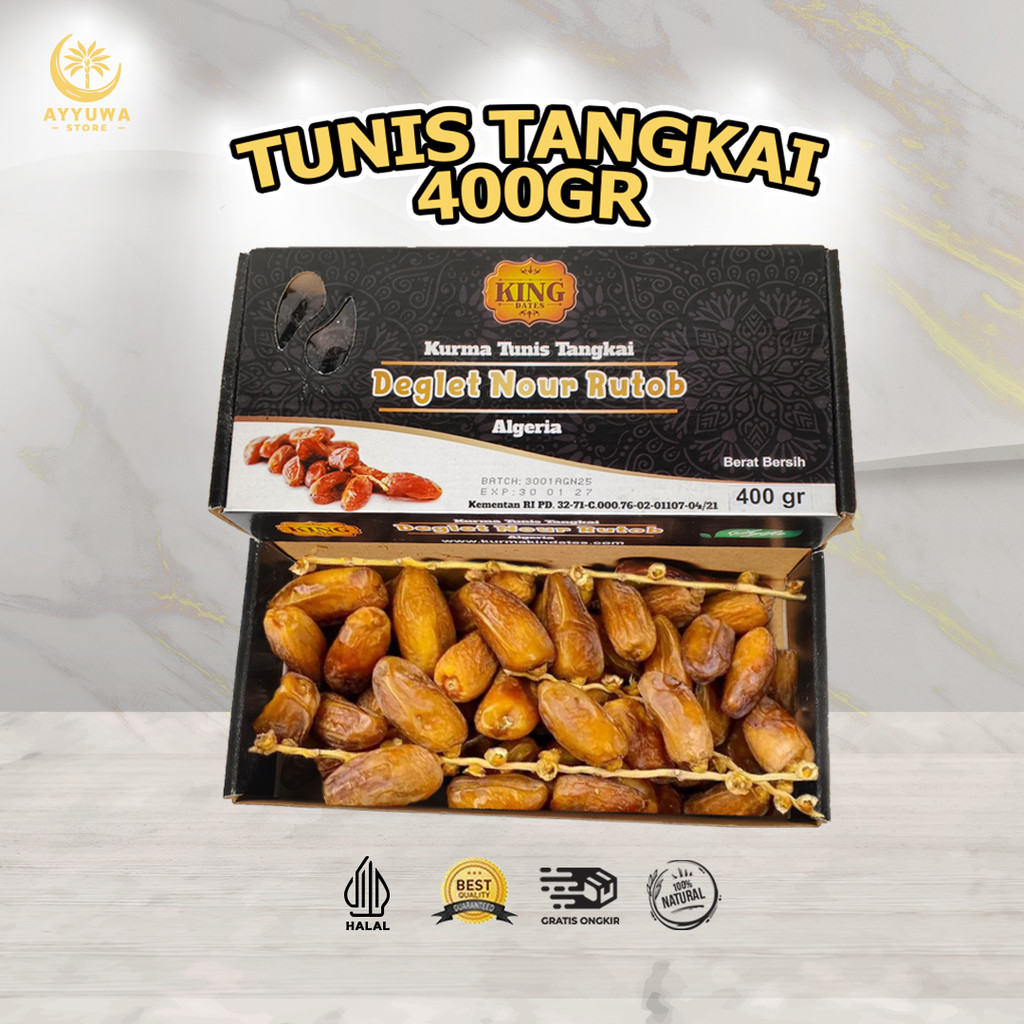 

KURMA TUNIS TANGKAI KING ALGERIA / TUNISIA BERTANGKAI DATES DEGLET NOUR BOX PREMIUM
