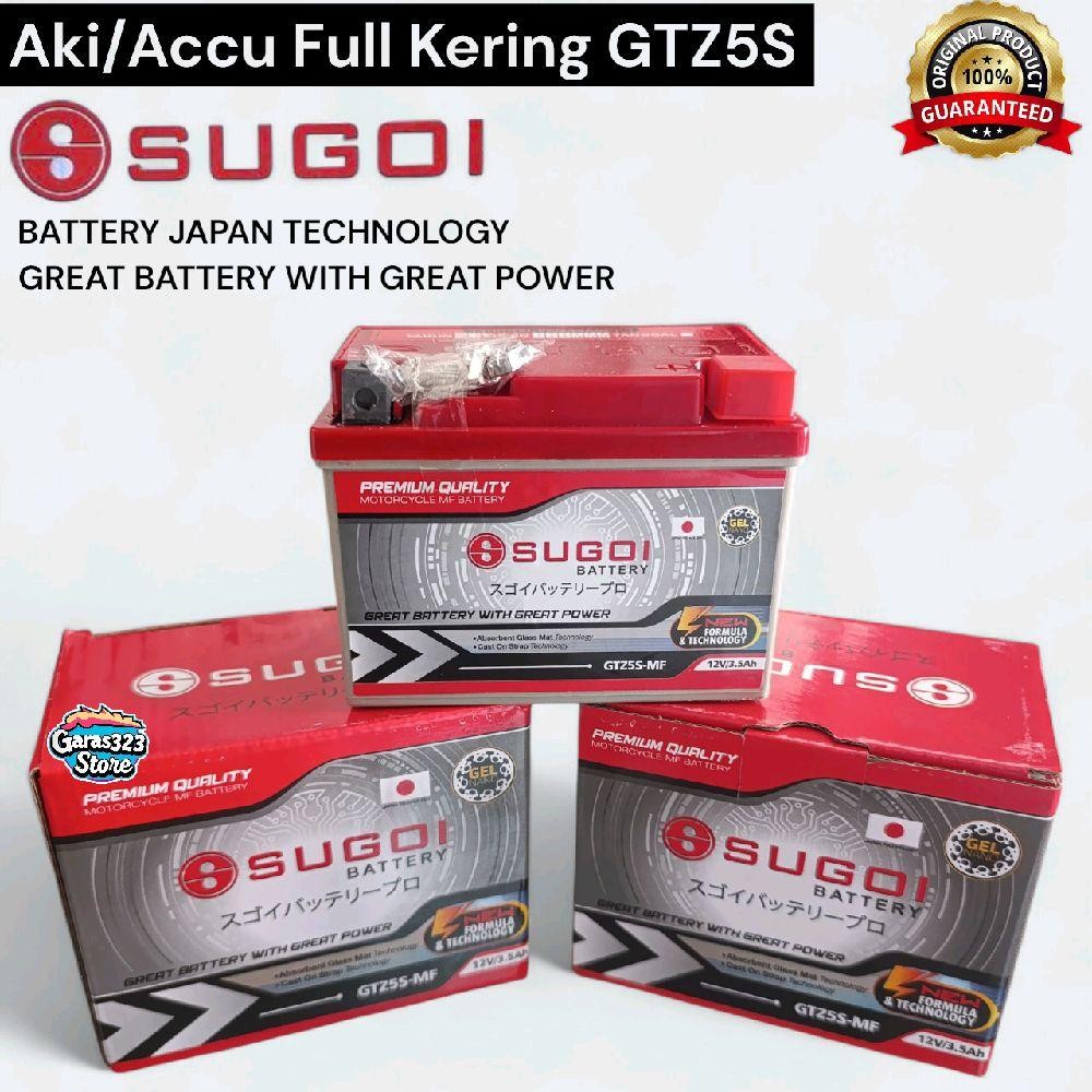 SUGOI GTZ5S MF Aki Motor Kering Gel Nano 12V 3.5AH Kualitas Terbaik & Sangat Awet