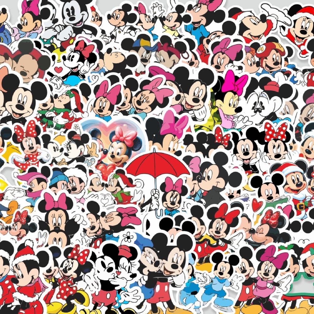 

Stiker Cutting Pack Stiker Kartun Mickey Mouse dan Minnie Mouse Isi 100Pcs Series Aesthetic Lucu Keren Untuk Koper Bahan Vynil