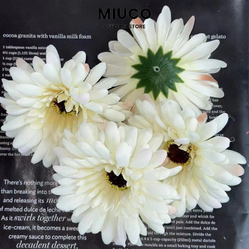 Bunga Gerbera, Kepala Kuntum, Putik Bunga, Kuntuman, bunga hias plastik, kain hiasan dekor dekorasi 
