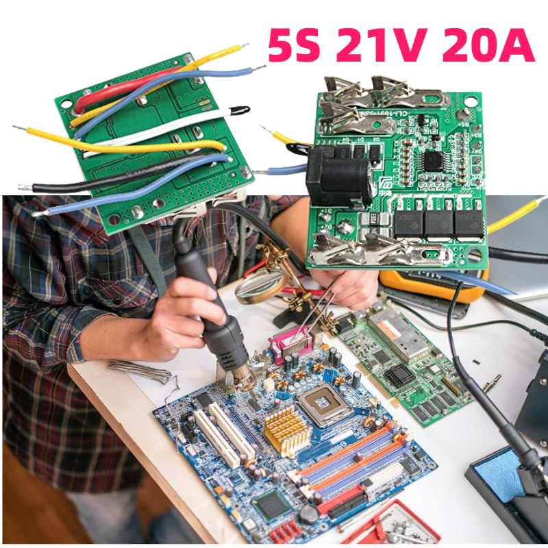 21V 20A BMS Protection Board 5s Papan Sirkuit Pengaman Baterai