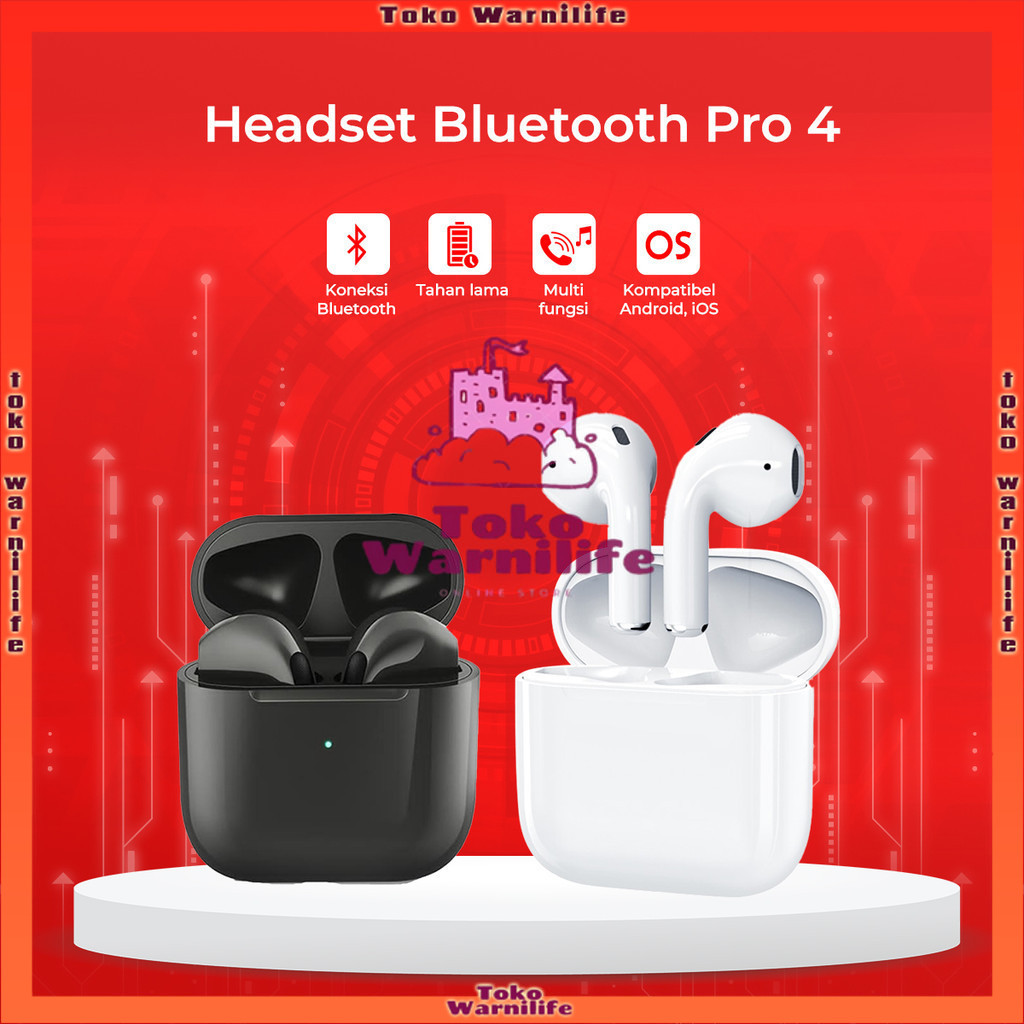 [Bisa Bayar Ditempat] Inpods Pro4 TWS Headset Bluetooth HIFI Stereo Wireless Earphones
