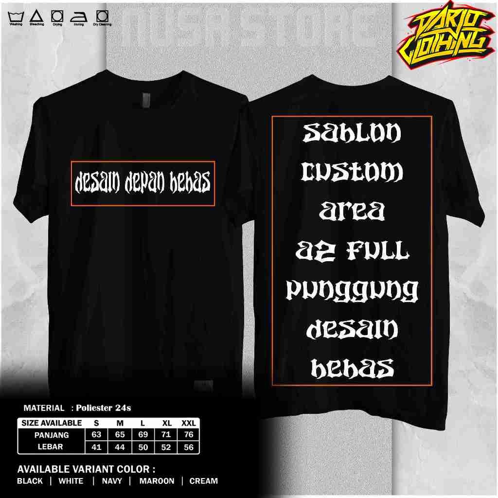 SABLON KAOS CUSTOM / TS HOODIE JAKET HOODIE / SABLON KAOS BIJIAN A2 FULL PUNGGUNG / Katun Combed