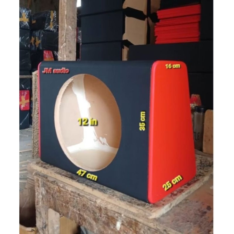 Box subwoofer 12 inch bahan full mdf 18 mm kulit oscar universal