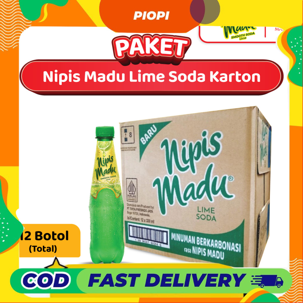

PIOPI Nipis Madu Lime Soda Karton 12 Botol Segar Seharian