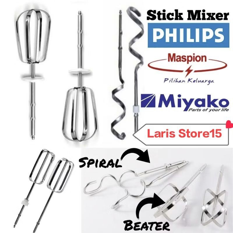 STICK PENGADUK MIXER MIYAKO 620 625 PHILIPS MASPION BEATER / SPIRAL LENGKAP