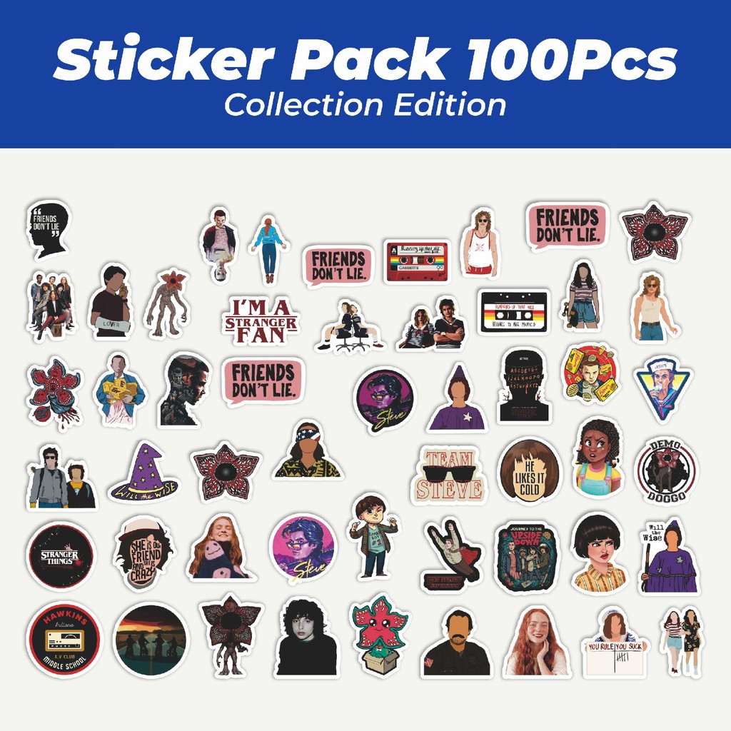 

Hot Stiker Stranger Things v3 Lucu Anti Air Stikers Berperekat Waterproof Sticker Decal Buat Motor Helm Buku Journal Koper Casing HP Laptop Botol Minum