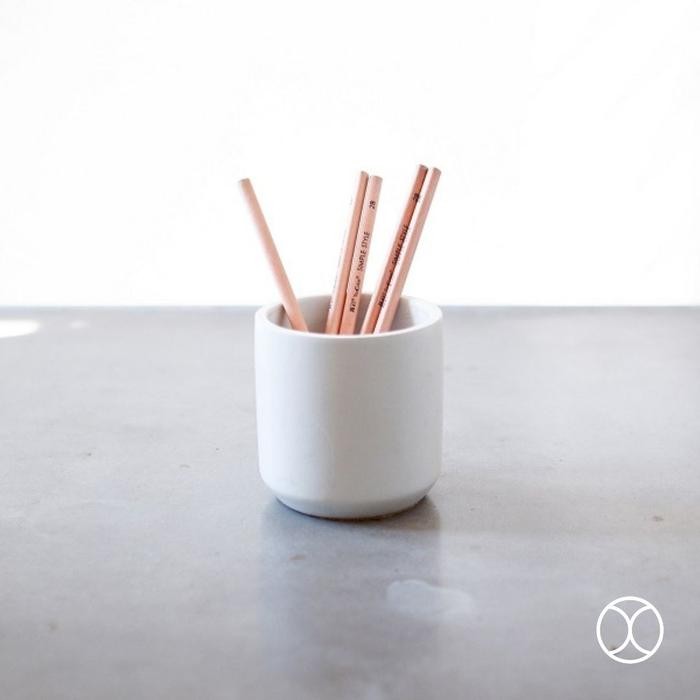 

CONCREATE Desk Organizer Cassa 8 cm / Stationery Organizer / Holder - Putih