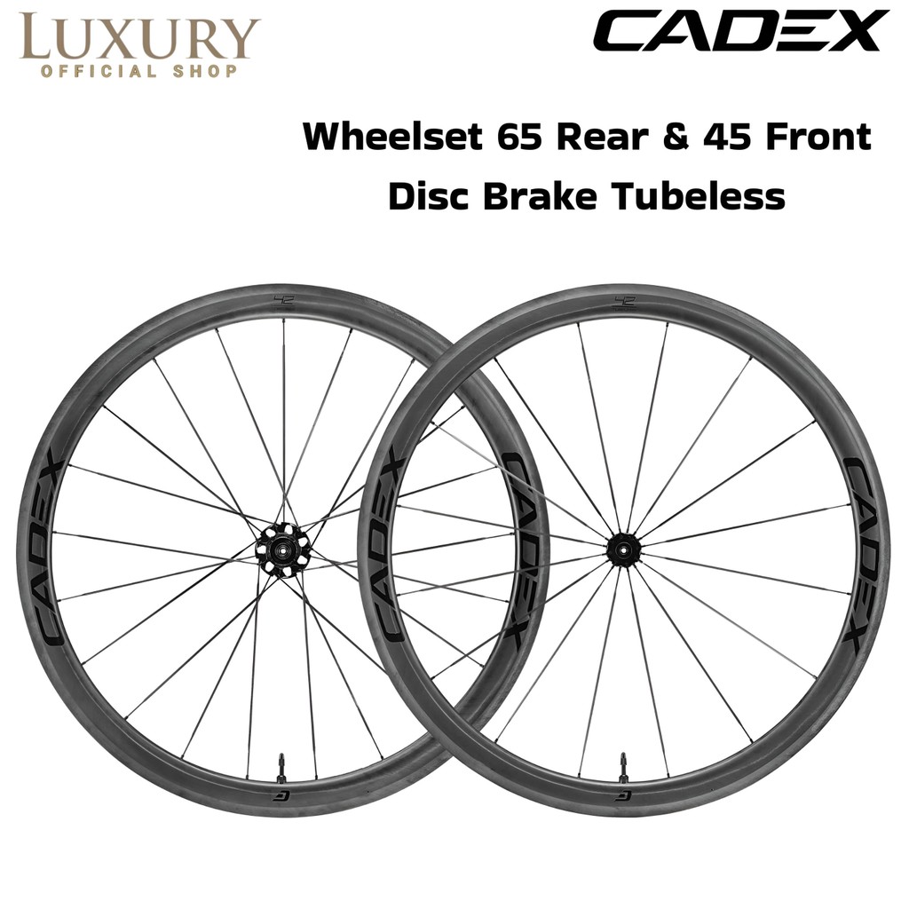 Wheelset Cadex 42 Front Rear Tubeless Carbon Disc Brake Roadbike
