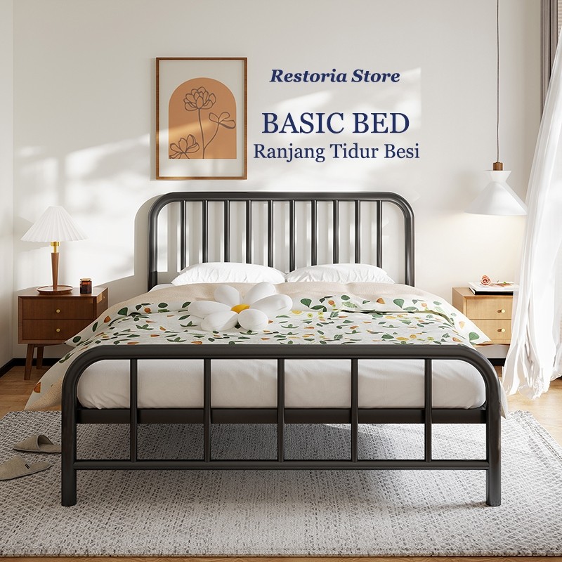 【Restoria】Basicbed/ Dipan Tempat Tidur/ tempat tidur dipan besi/divan besi/dipan kasur 160x200