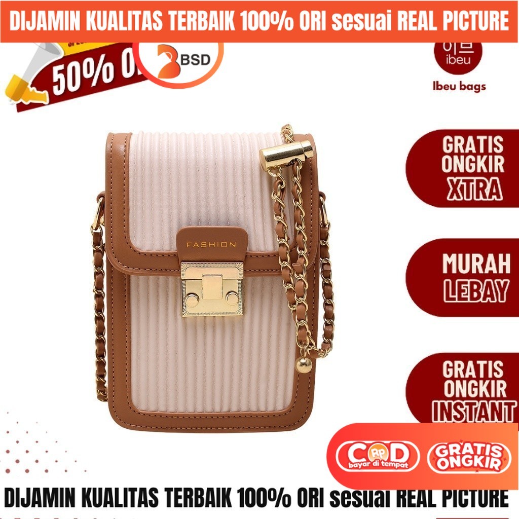 BSD IBEU Khanza Tas Handphone HP Pesta Mewah Mini Kecil Selempang Wanita slingbag
