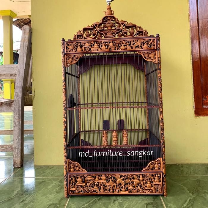 sangkar kotak, sangkar kacer, sangkar kotak Ukir, sangkar ukir