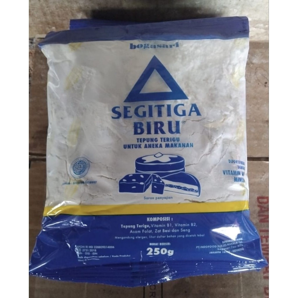 

Terigu segitiga biru 250gr, terigu serbaguna, terigu protein sedang