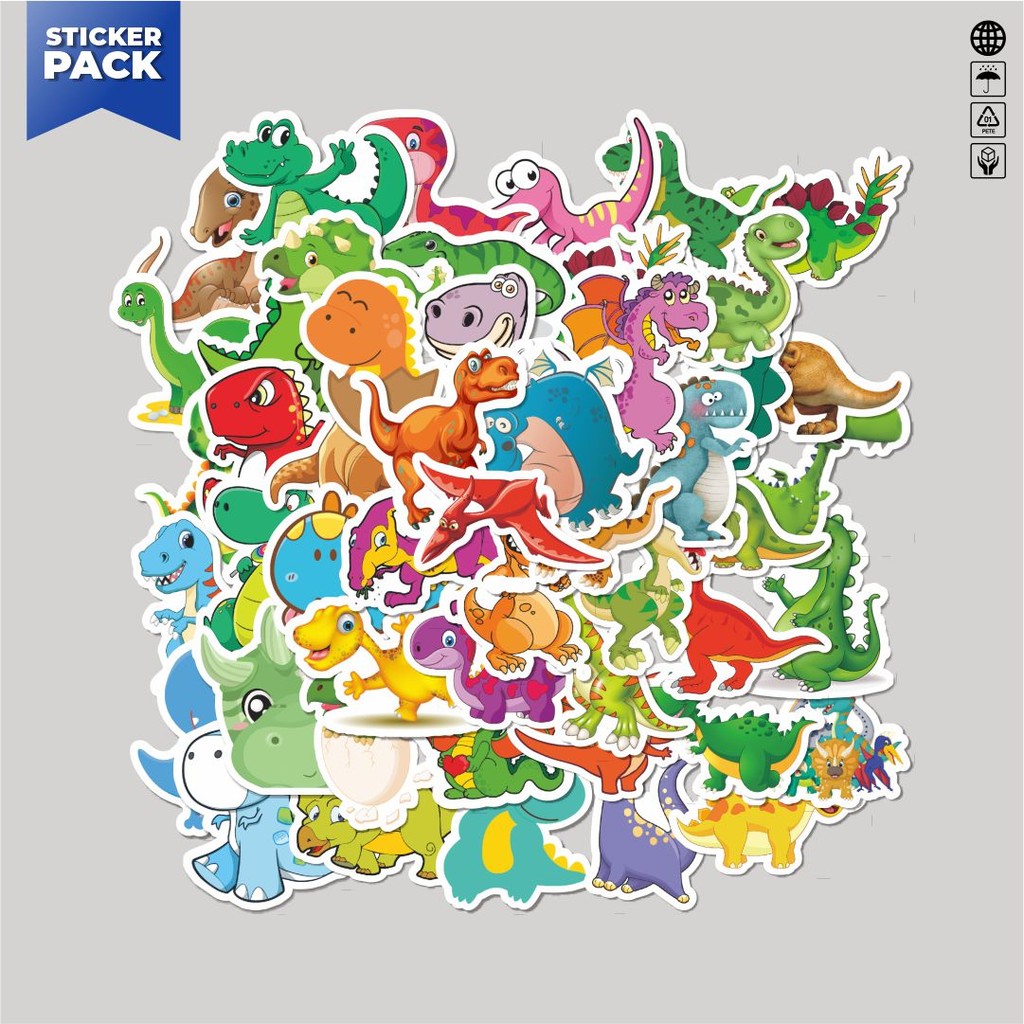 

[100PCS]Stiker Pack Stiker Dinosaur Series 2 Aesthetic Vinyl Anti Air Dekorasi Sticker Laptop Buku Journal Koper Helm Casing HP Gitar Helm Skateboard