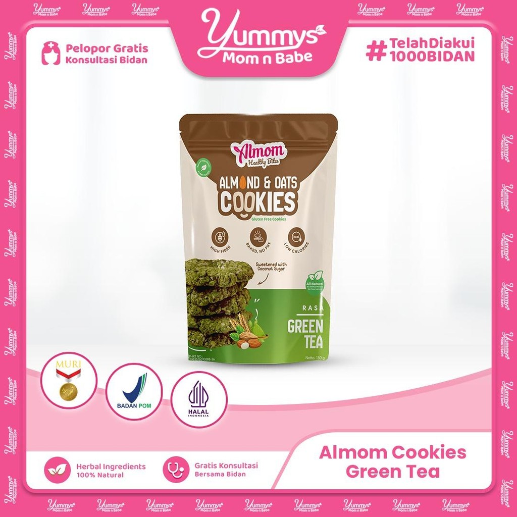 

Almom Cookies Green Tea - Sehatnya Almond dan Oats dalam Camilan Nikmat | Direkomendasikan Untuk bumil busui